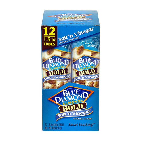 1.5 (Pack 12) Blue Diamond Bold Almonds, Ounce