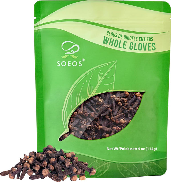 Soeos Whole Cloves 4 oz, Gluten Free, Non GMO, Kosher, Fresh Hand