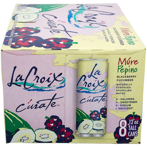 (8 Pack) 12oz 0 0 0 12 Oz (Pack 8) LaCroix Crate Mre Pepino Sparkling Water, Blackberry Cucumber, Slim Cans, Naturally