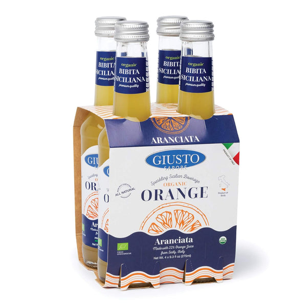 Giusto Sapore Aranciata - Italian Imported Organic All Natural Sparkling Sicilian Beverage