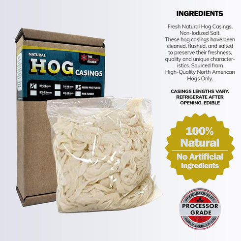 38 42 MM Pack, 95 Lb 1 1/2"-1 3/4" The Sausage Maker Natural Hog Sausage Casings To Butcher Makes Meat, North American