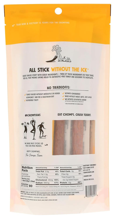 8 Count, 1.15 OZ CHOMPS Original Turkey Sticks