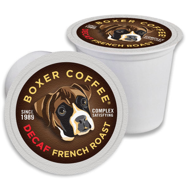 Boxer Coffee Decaf French Roast Single Serve Pods, 48ct Swiss Water Process