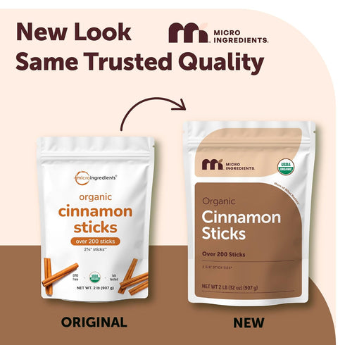 2lb (200+ Micro Ingredients Organic Cinnamon Sticks Whole, Sticks) | Bold Aroma & Flavor | Great for Tea, Desserts