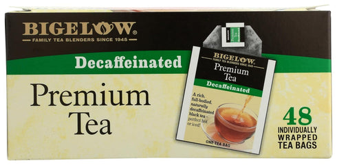 48 Count 48 Bigelow Premium Decaffeinated Blend Black Tea, Contains Individually Wrapped Tea Bags, Decaf Tea