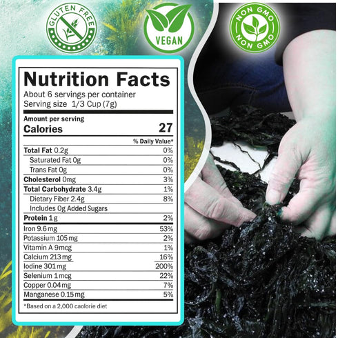 1.5 oz Oceans Balance Sea Lettuce Dried Seaweed Whole Leaf Seaweed Organic, Perfect for Keto Diet, Paleo Diet