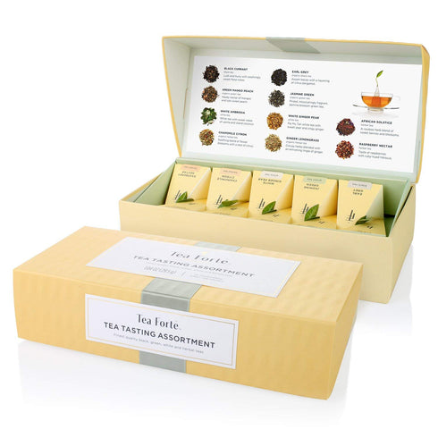 Tea Forte Tea Tasting Assortment - Premium Petite Presentation Box Gift Set Sampler, 10 Count