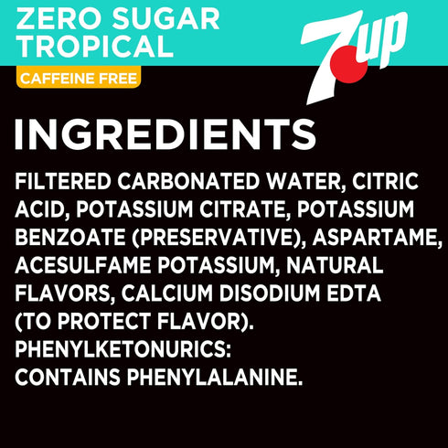 7UP 12 oz 12 pack Tropical Zero Sugar Soda, fl cans