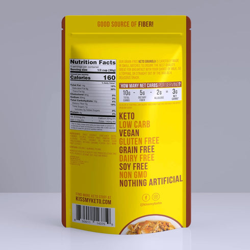 Kiss My Keto Granola Cereal, Salted Caramel Low Carb Granola, Gluten Free Protein Granola for Yogurt