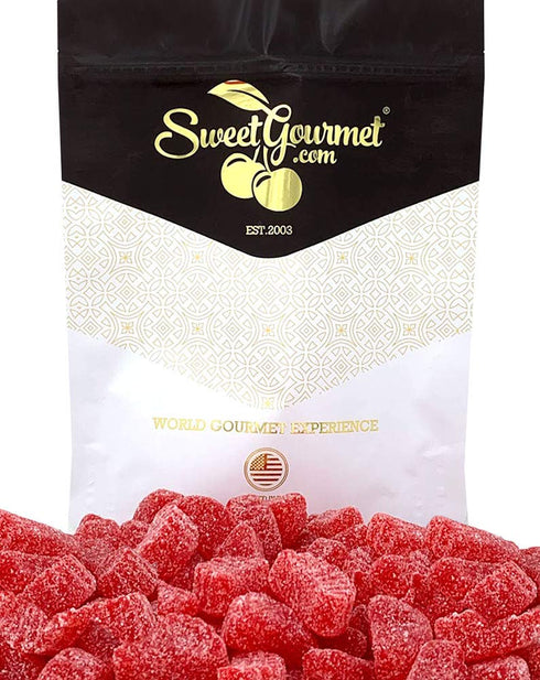 2.5 SweetGourmet Cherry Fruit Slices Sugar Coated Jelly Candy, Pound Bulk Bag