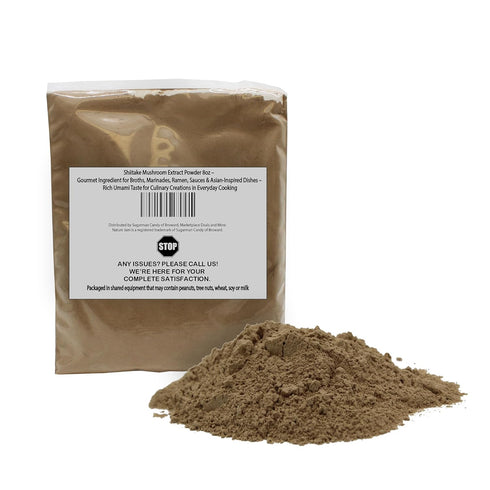 Shiitake Mushroom Extract Powder 8oz Gourmet Ingredient for Broths, Marinades, Ramen, Sauces