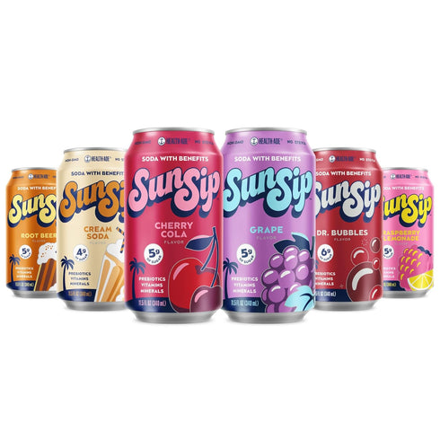 SunSip Prebiotic Soda by Health-Ade, Better-for-You Soda Swap, Beverage with Vitamins and