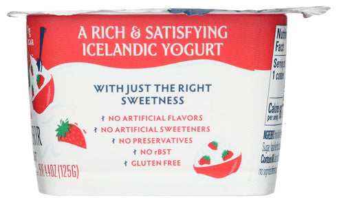 4.4 Icelandic Provisions, Yogurt Skyr Extra Creamy Strawberries Cream, Ounce
