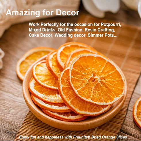 Fraunitsh 8.8oz/250g Dried Orange Slices | Dehydrated Orange Slices for Cocktails, Cakes, Baking, Potpourri, Garnishes