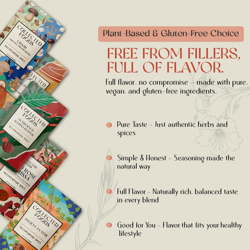 Set, Vegan Spice Gift Gourmet Seasoning Collection by NYC Chefs | Includes Zaatar, Umami Powder, Tuscan Blend, Harissa