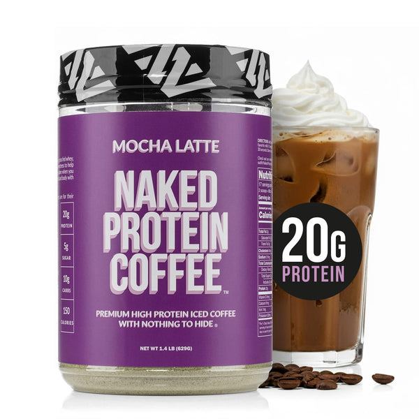 NAKED Mocha Latte Protein Coffee - Premium Colombian Iced Coffee Protein Shake