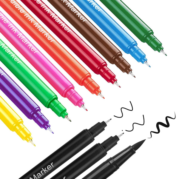 Fanika 12Pcs Edible Markers for Cookie Decorating, Upgrade Double Side Ultra Fine Tip