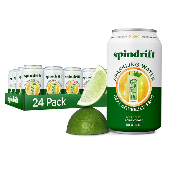 Spindrift Sparkling Water, Nojito Flavored, Made with Real Squeezed Fruit, 12 Fl