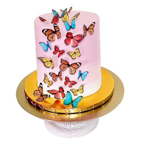 34pcs Pre-Cut Edible Butterflies Wafer Paper for Easter Wedding Cake Cupcake