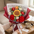 Ginwrek Crochet Flower Bouquet - Knitted Roses & Tulips, Long-Lasting Bouquet of Crochet Flowers for Birthday, Mother