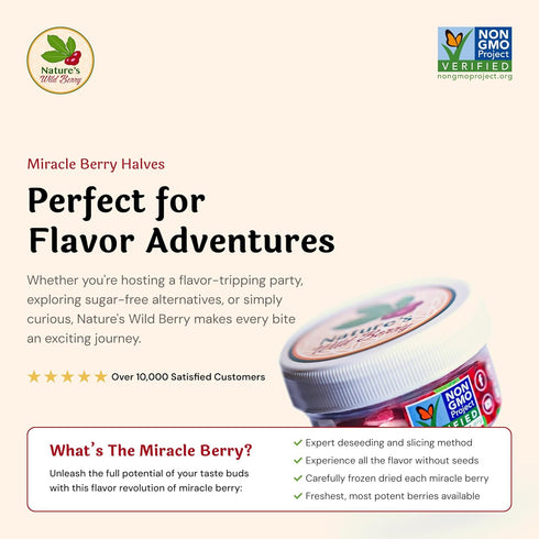The Travel Jar, Miracle Berry As Seen On TV & Tiktok, Premium Ledidi Fruit By Nature's Wild Berry, Turn Sour Sweet