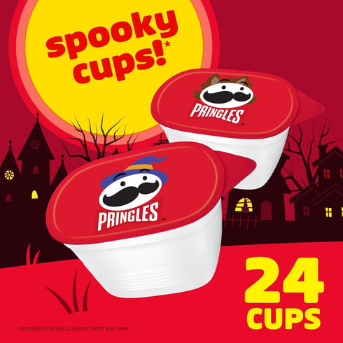 16oz (24 Pringles Potato Crisps Chips, Halloween Snacks, Trick or Treat, Snack Stacks, Original, Box Cups)