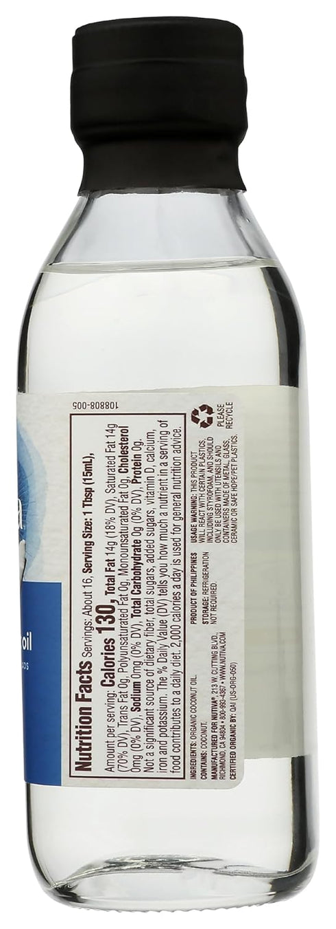 8 Oz Nutiva, Oil Coconut Organic, Fl