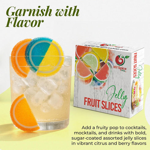 8 Gummi NY Spice Shop Assorted Fruit Slices Candy - Ounce Assorted Chewy Fruits Slices Jelly Candy - Tropical & Citrus