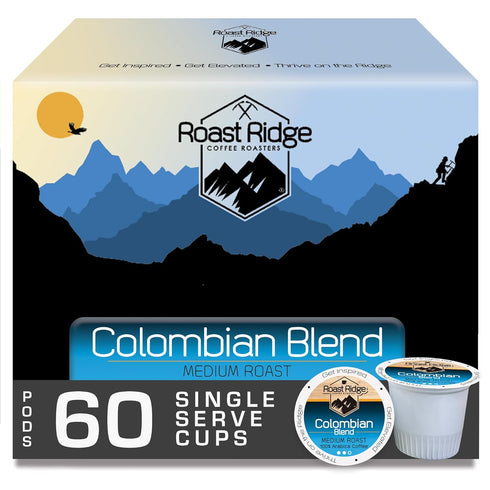 Roast Ridge Single Serve Coffee Pods for Keurig K-Cup Brewers, Colombian Blend,