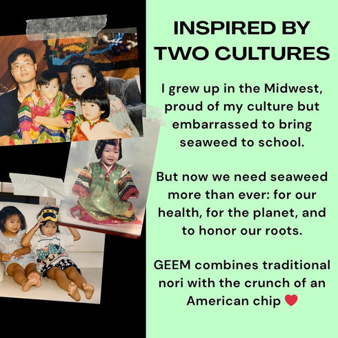 4-Pack GEEM Seaweed Snacks Korean Seaweed Chips with Rice Crisps & Sesame | Crunchy, Oil-Free Snack | Vegan, Non-GMO |