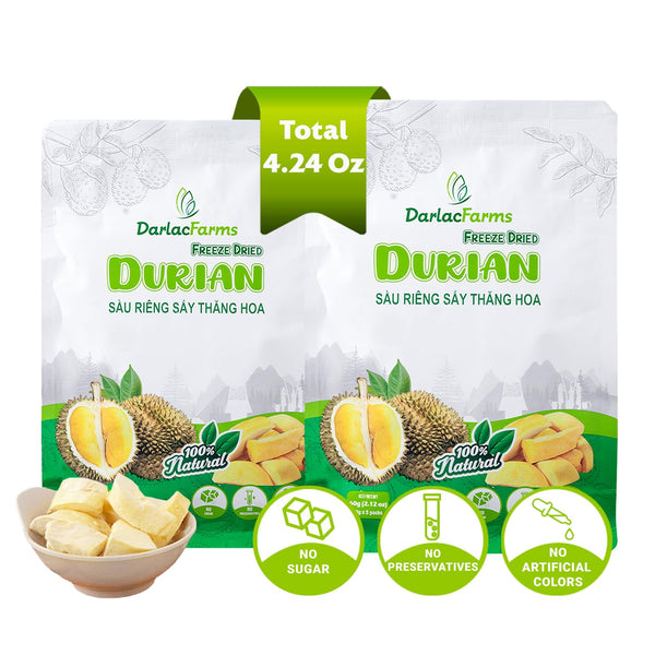 DARLAC FARMS Freeze Dried Durian Bites Pack 2 (0.7 Oz x 6