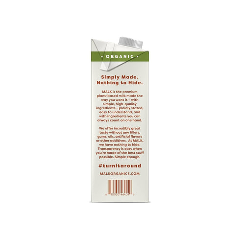 32 MALK Organic Unsweetened Original Oat Milk, FZ