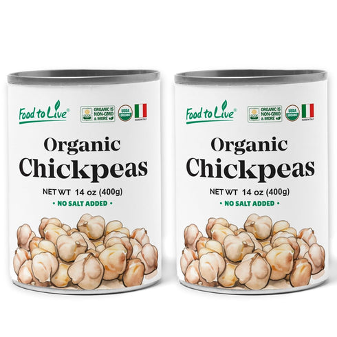 Food to Live Organic Canned Chickpeas, 14 oz (Pack of 2) -