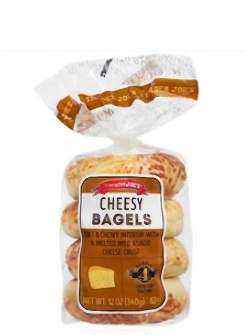 Generic Cheesy Bagels with a Melted Mild Asiago Cheese Crust 2 Pack (8