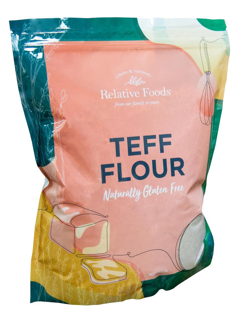 Relative Foods Teff Flour Brown 5 lb | Naturally Gluten Free, Non-GMO,