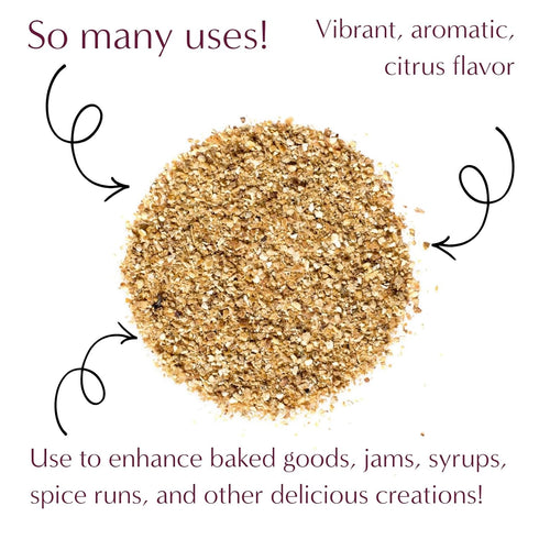8 100% Worldwide Botanicals Organic Orange Peel, Granules ounces - Citrus sinensis Sweet Orange Rind, Pith & Zest
