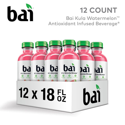 18 12 Pack Bai Antioxidant Infused Water Beverage, Kula Watermelon, with Vitamin C and No Artificial Sweeteners, Fluid