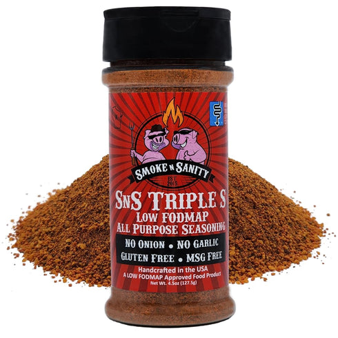 Smoke n Sanity SnS Triple S Certified Low FODMAP All Purpose Seasoning - Gluten Free, Dairy Free, No Garlic, No Onion