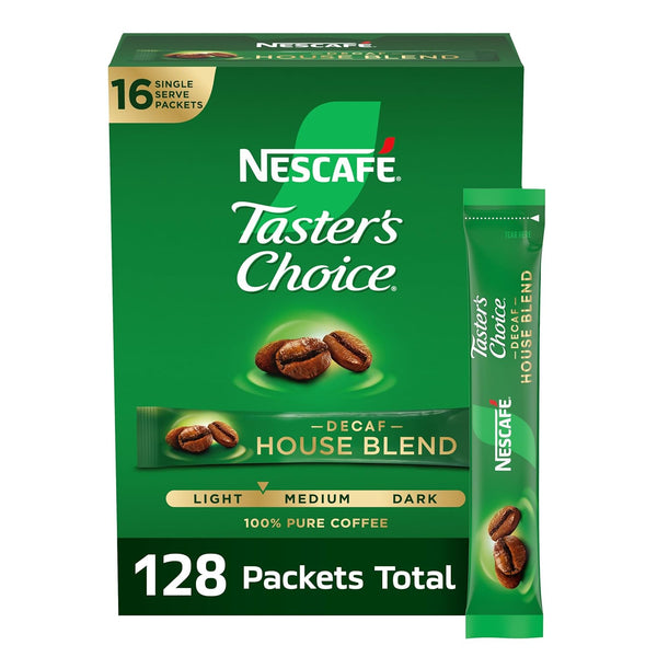 NESCAF Taster's Choice Instant Coffee Packets, Light Medium Roast Coffee, Decaf House