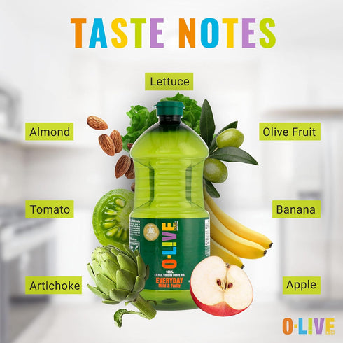 2L (66 Oz) 100% O-Live & Co. Fl Extra Virgin Olive Oil Bulk - No Additive - Single Origin EVOO - First Cold Pressed