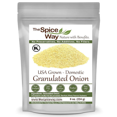 The Spice Way Onion Granules, Domestic Granulated Onion (8 oz), Coarse Powder Grown in the US