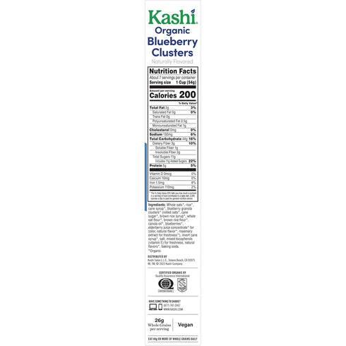 13.4oz (1 Kashi Cold Breakfast Cereal, Vegan, Organic Fiber, Blueberry Clusters, Box Box)