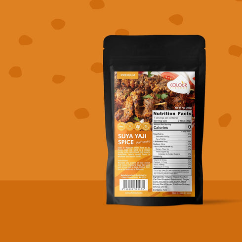 Colour Flavour Suya Yaji Seasoning - Authentic Sweet Flavor for Grilled Steak and Beef, No Preservatives, Additives, or