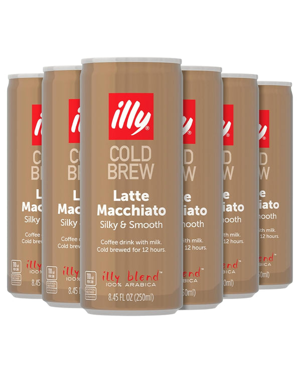 illy Ready To Drink, Latte Macchiato Cold Brew Coffee Cans, 100% Arabica,