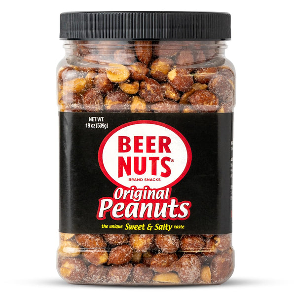 BEER NUTS Original Peanuts, Resealable Jar, Sweet and Salty, Gluten-Free, Kosher, Low