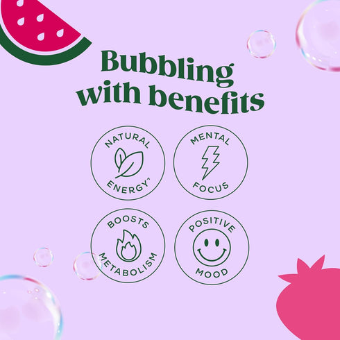 180mg 12oz 24 Pack Bloom Nutrition Sparkling Energy Drink, Zero Sugar, Caffeine | Strawberry Watermelon | | |