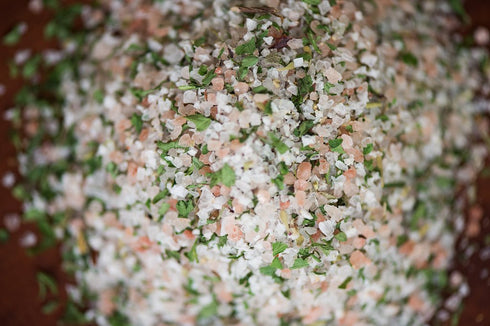 (6 oz) Peg's Pink Salt Seasoned Salt - Gourmet Seasoning - All Purpose for Cooking - Salt with Herbs and Spices