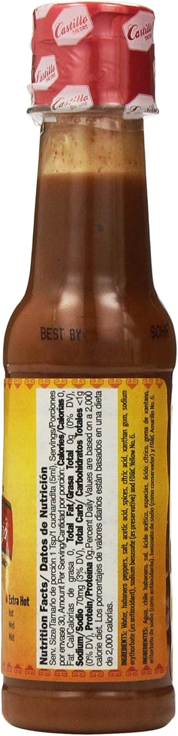 Castillo Habanero Hot Sauce, Red, 5 oz