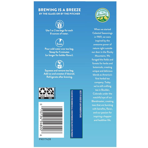 Celestial Seasonings Cold Brew Citrus Sunrise Iced Tea, 18 Tea Bags for Refreshing Beverage