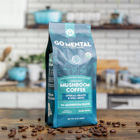 14 Immune Wellbeing, 12 oz (2 Pack) Organic Mushroom Coffee Blend Dark Roast, Organic Lion's Mane, Chaga, Red Reishi